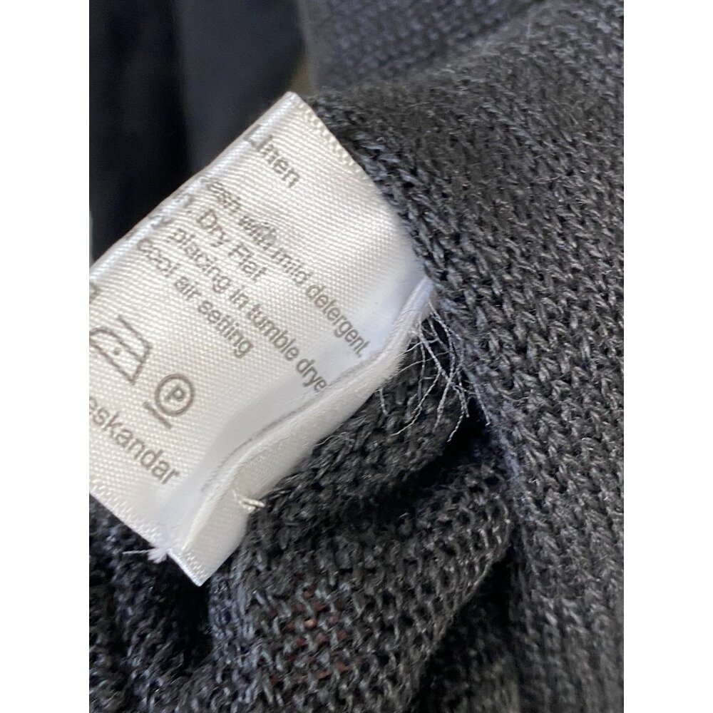 Eskandar Black Knit 100% Linen Knit Sweater One Size Medium Lagenlook Minimalist - Picture 5 of 16